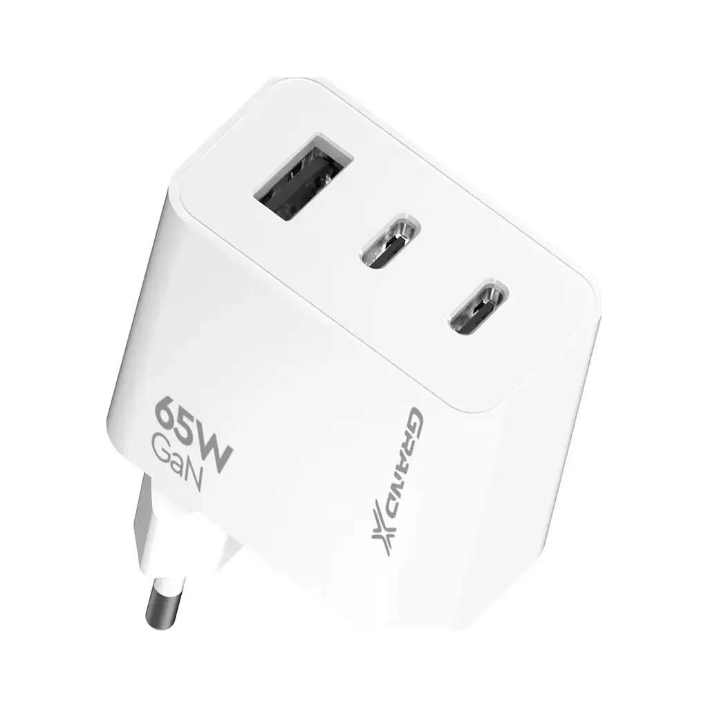 Зарядний пристрій Grand-X GaN 2xUSB-C + 1xUSB 65W PD3.0 QC4.0 AFC SCP FCP white (CH-990W) - фото 5
