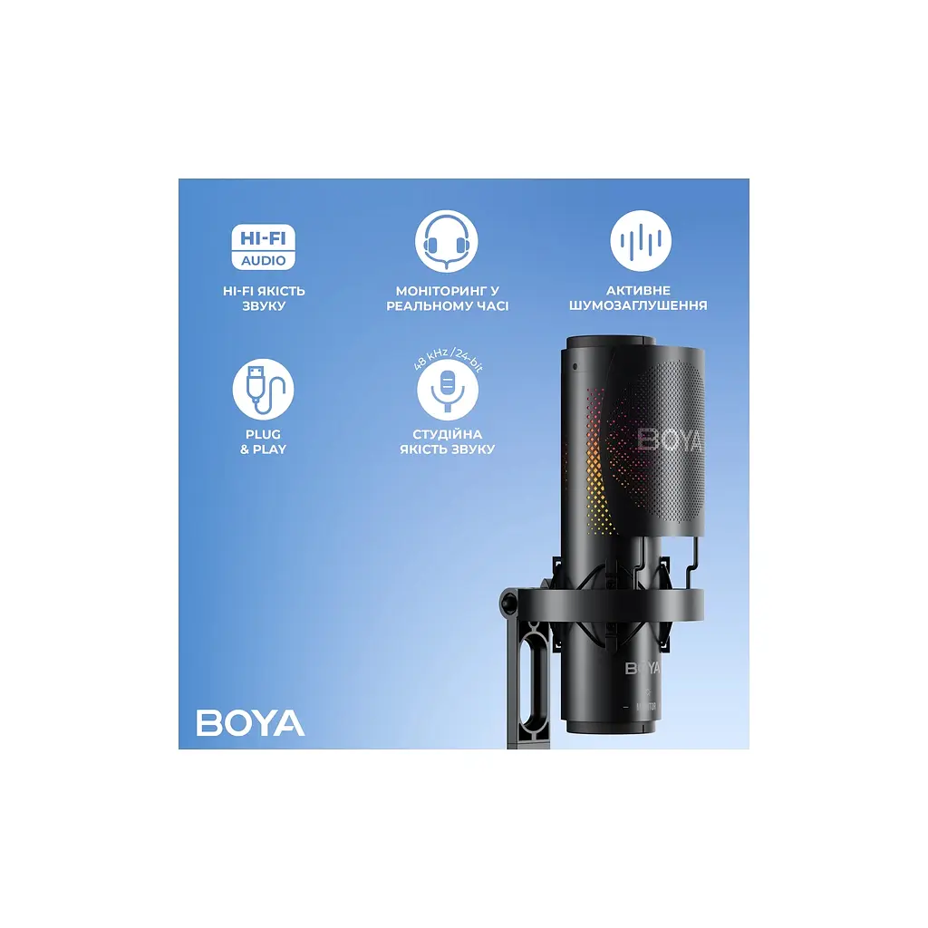 Микрофон Boya K3-02 RGB Type-C/3,5 мм Black (BOYA K3-02) - фото 11