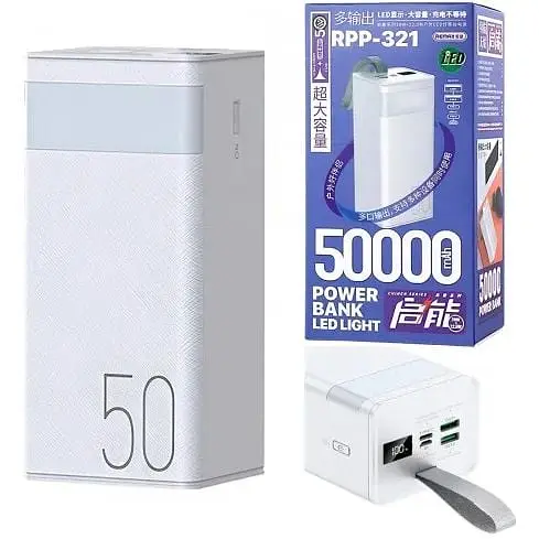 Внешний аккумулятор Remax RPP-321 Chinen QC 22.5W + PD 20W 50000 mAh белый 6954851243021 - фото 2