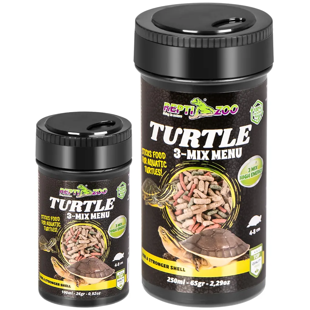 Корм із часником для водних черепах Repti-Zoo Turtle 3-Mix Menu 250мл - фото 5
