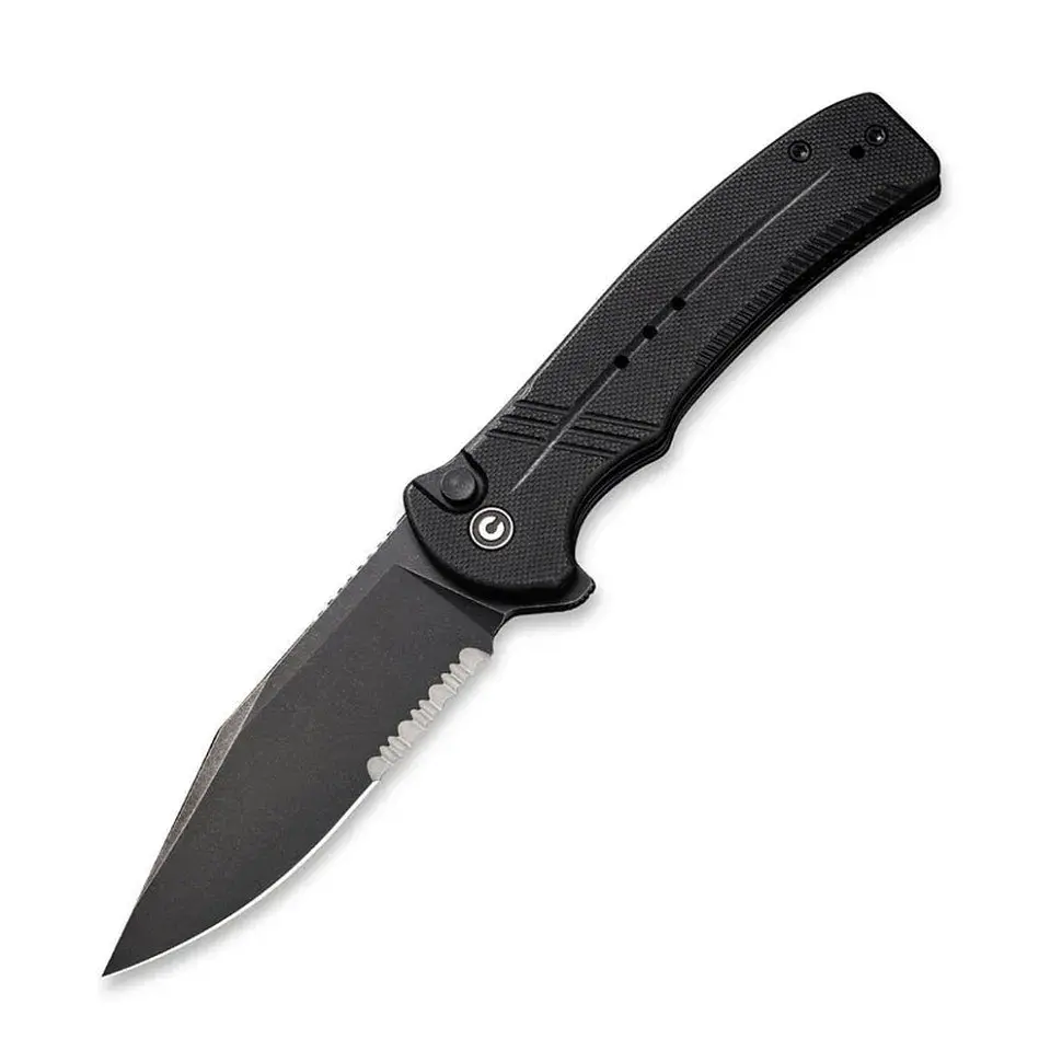 Ніж Civivi Cogent Serrated, Black G10, Darkwash (C20038E-1)