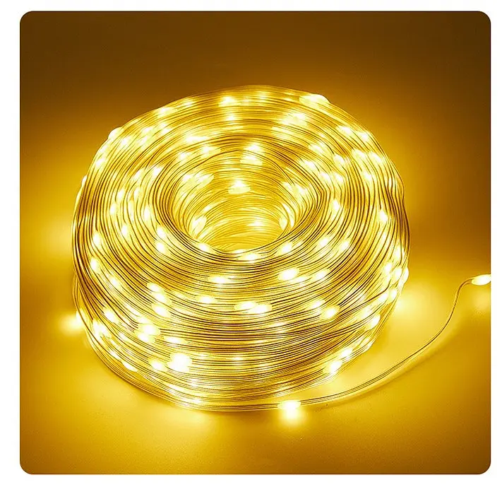 Вулична світлодіодна гірлянда Sun Lamp стрічка 200 LED USB з пультом ДУ великі краплі 20 м білий 8 режимів - фото 6