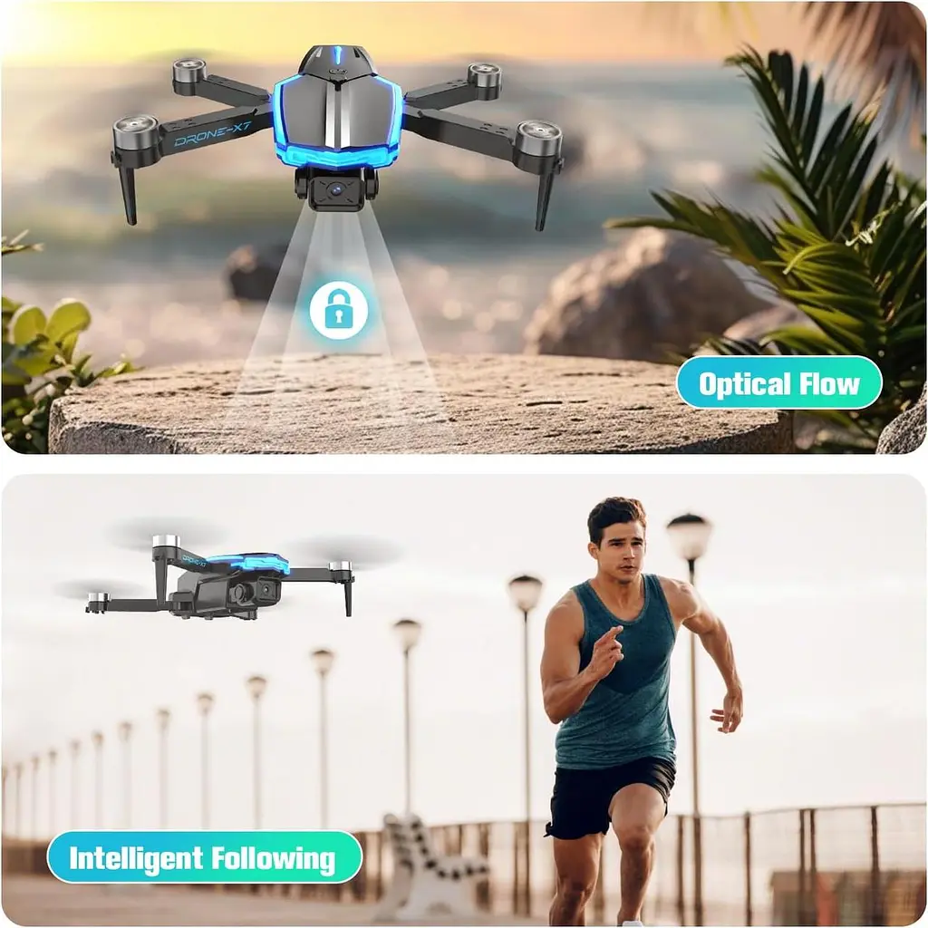 Дрон із камерою 4K для дітей і дорослих, безщітковий двигун RC Quadcopter для початківців, 36 хвилин польоту/запуск одним ключем - фото 4