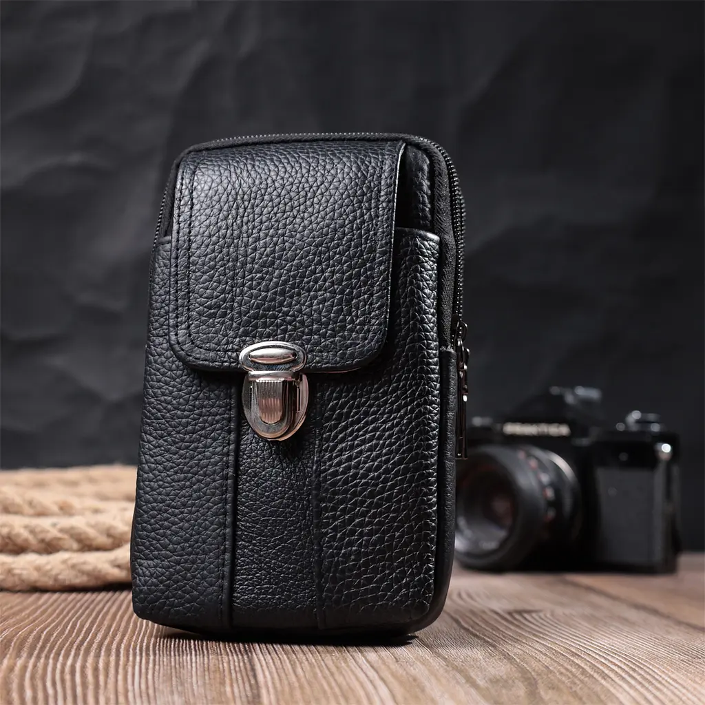 Сумка мужская на пояс из натуральной кожи Vintage 10х17х4 см sum0026994 - фото 20