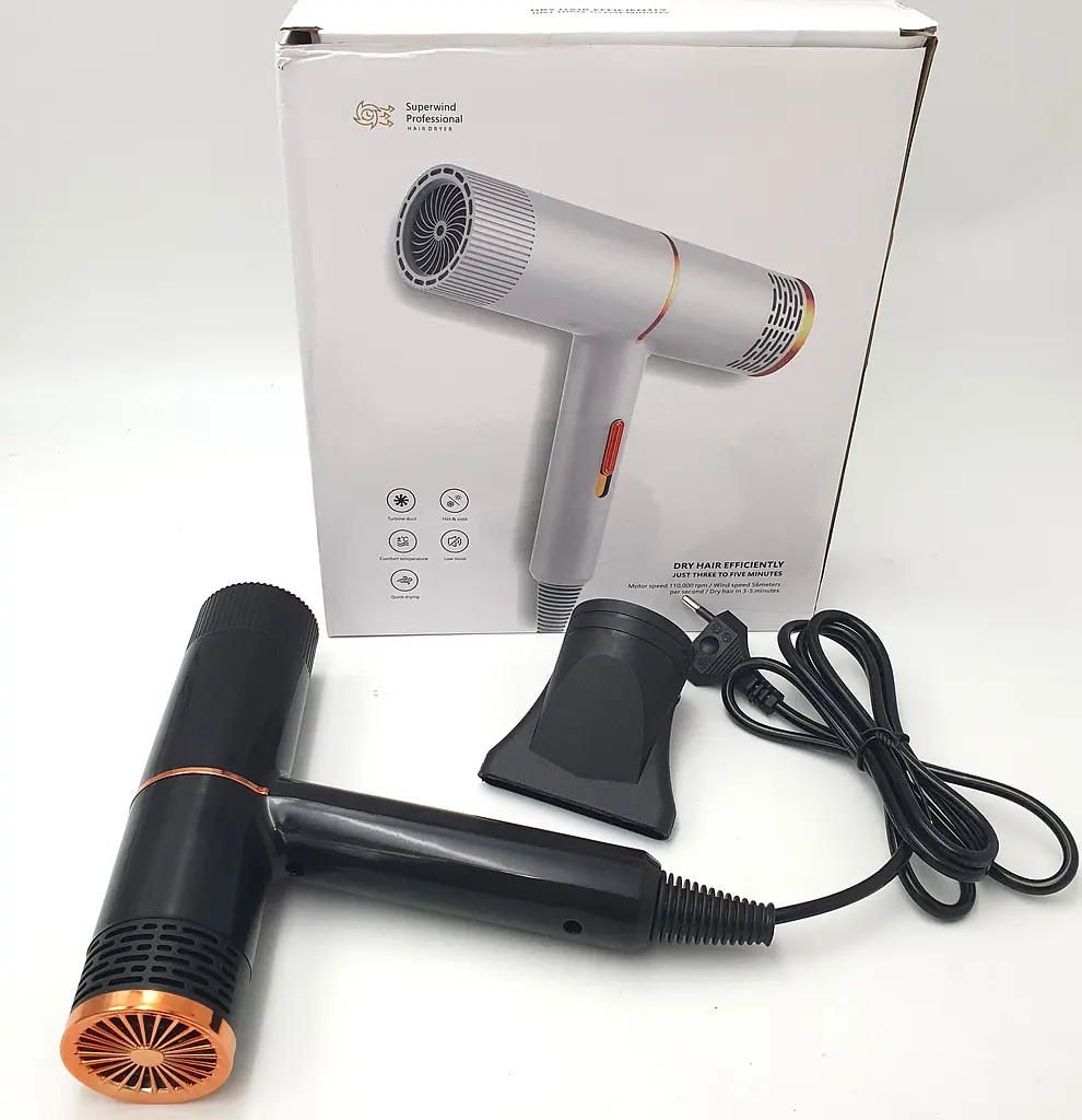 Розумний компактний фен з іонізацією Dry Hair Efficiently UKC MA03-56 чорний - фото 3