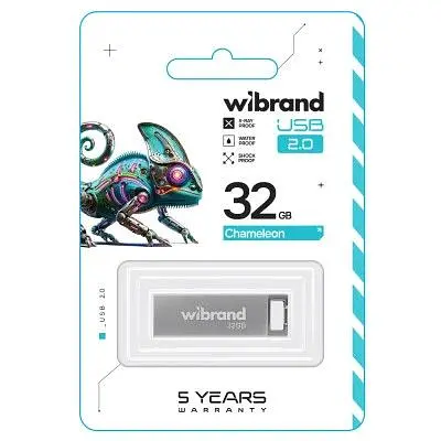 USB флеш накопичувач Wibrand 32GB Chameleon Silver USB 2.0 (WI2.0/CH32U6S) - фото 2