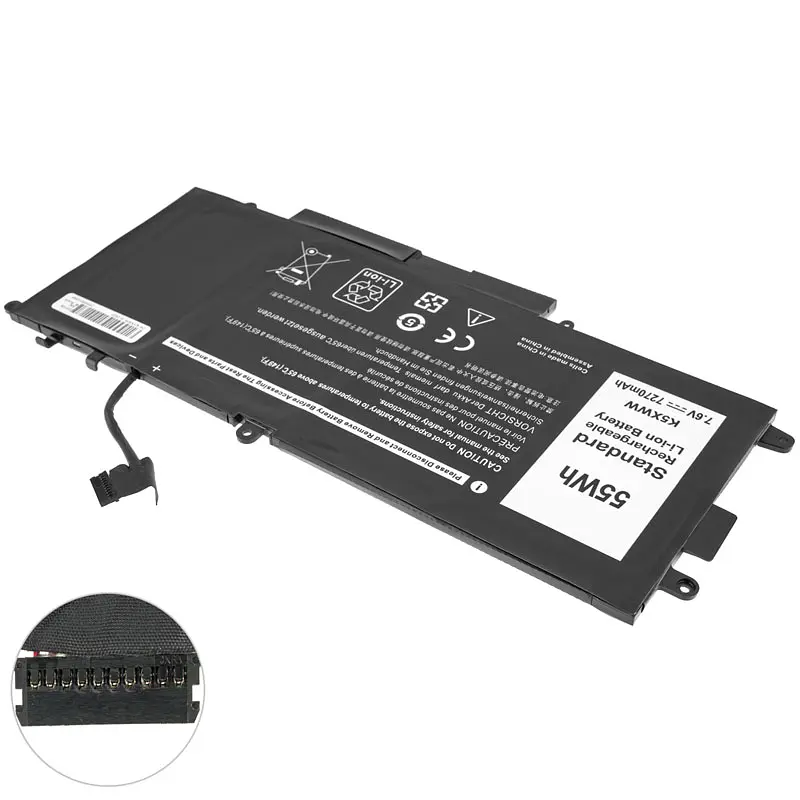 Акумулятор Dell K5XWW (Latitude 5285, 5289, L3180, 7390 2-in-1) 7.6V 7270 mAh 55Wh Black - фото 2