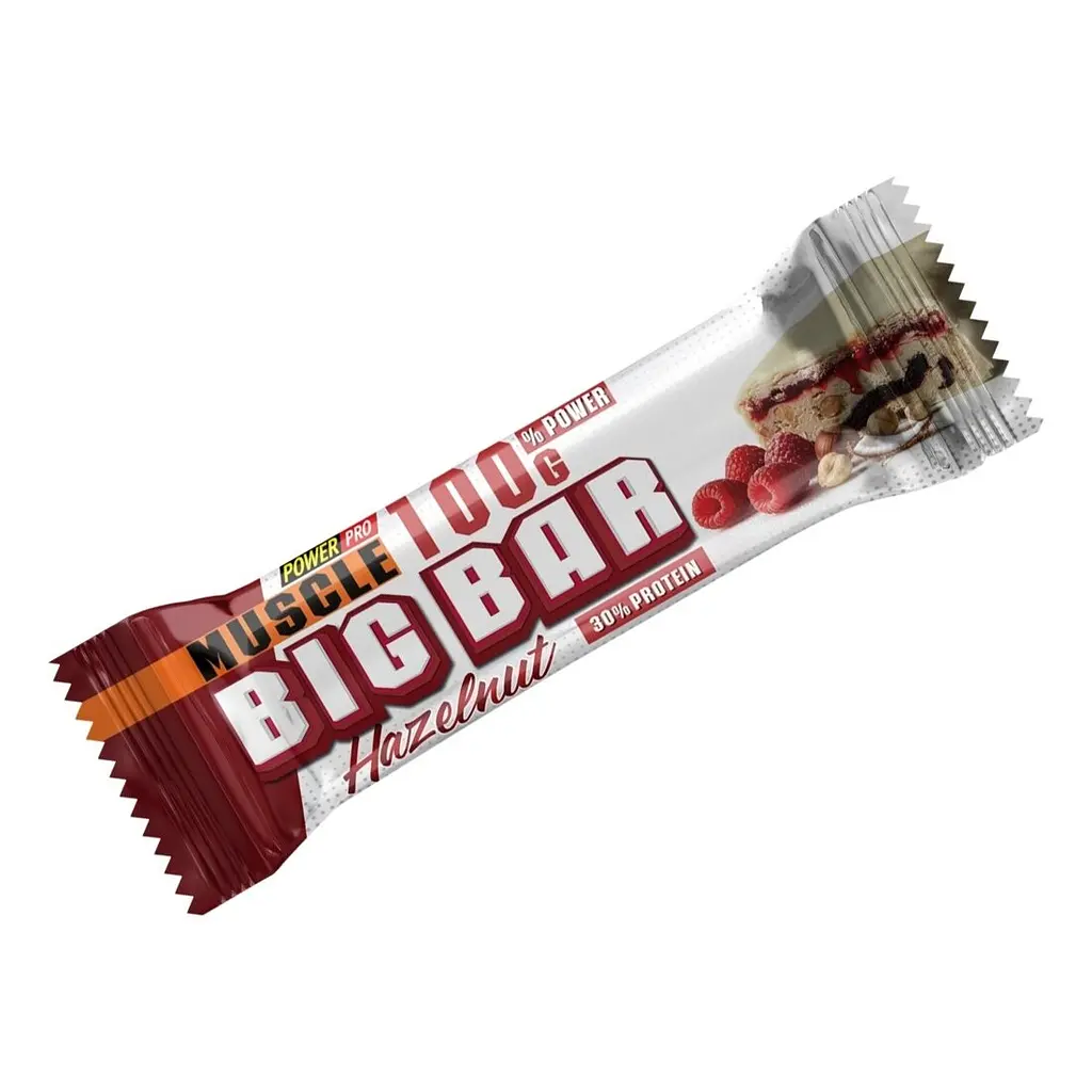 Батончик Power Pro Muscle Big Bar 30% Protein, 10*100 грам - Фундук - фото 2