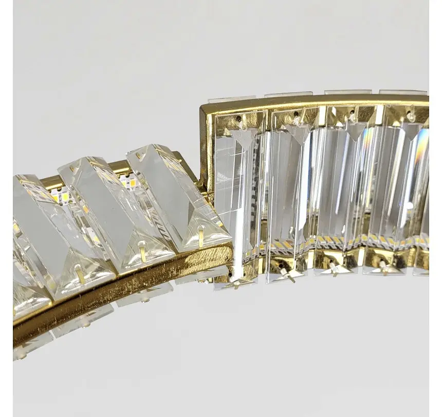 Підвісна LED-люстра Artlight 561/80+60+40 з трьома кришталевими кільцями, латунь, 195 Вт, від 20-30 м² - фото 5