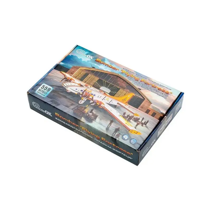 Деревянный 3D-конструктор PuzzleOk Бомбардировщик - Летающая крепость Puz-00949 - фото 3