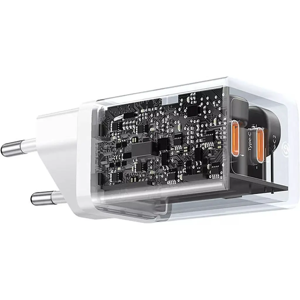 Мережевий зарядний пристрій Baseus GaN5 Pro 40W 2xUSB-C White (CCGP180102) [113781] - фото 5