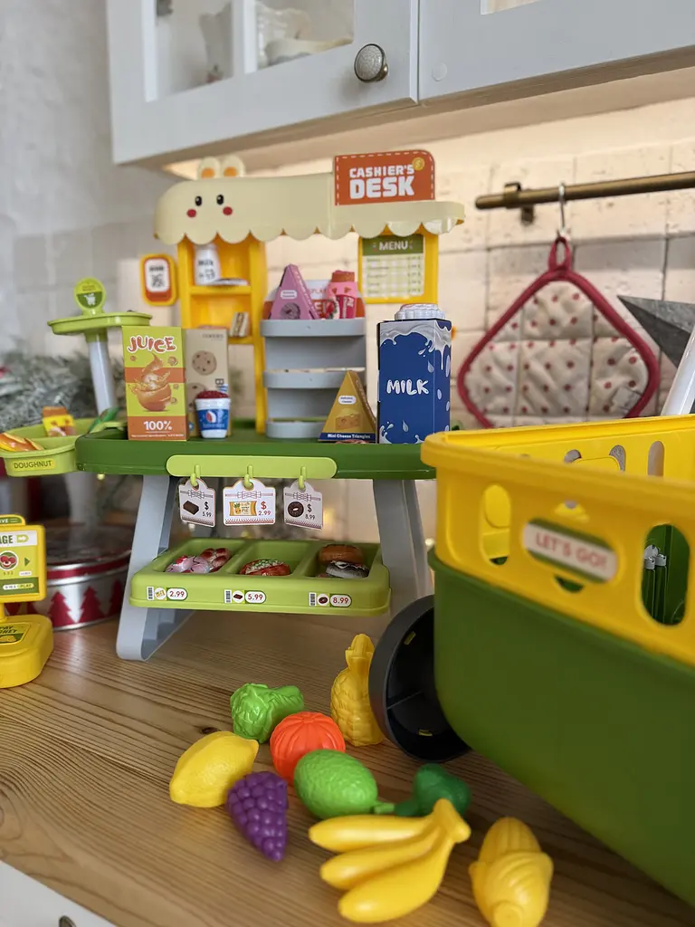 Игровой набор Super Market 2-в-1: тележка для покупок + кассовый аппарат (зеленый) - фото 3