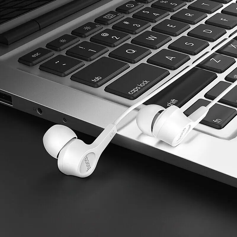 Проводные наушники Hoco M50 с микрофоном, вакуумные, 3.5мм, 1.2м, Белый - фото 7