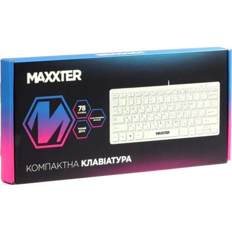 Клавіатура Maxxter KBM-C01W-UA USB UA White (KBM-C01W-UA) - фото 5