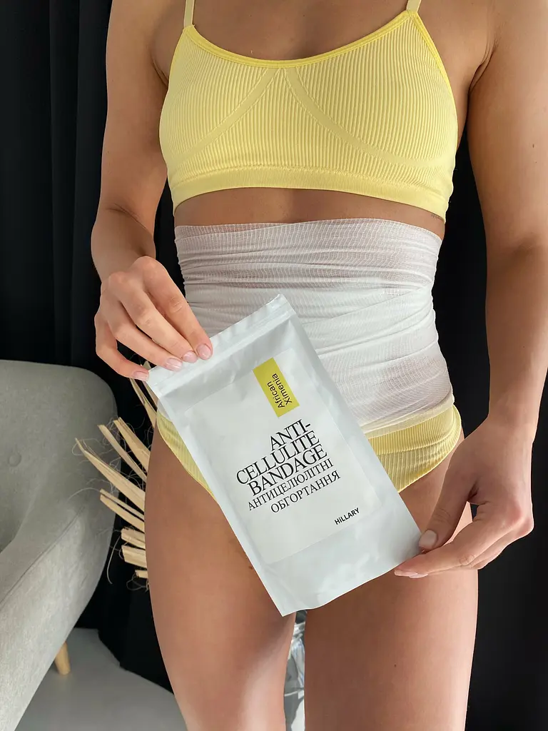 Набір Антицелюлітні обгортання + рідина з олією ксименії Anti-cellulite African Ximenia (6 процедур) Hillary - фото 2
