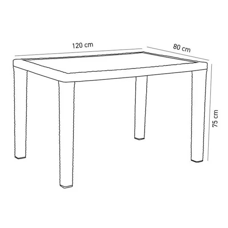 Стіл Tilia Antares outglass із пластиковими ніжками 80х120 см кавовий (10772) - фото 3