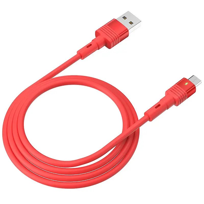 USB Cable Hoco U82 Cool Grace MicroUSB Red 1m - фото 2