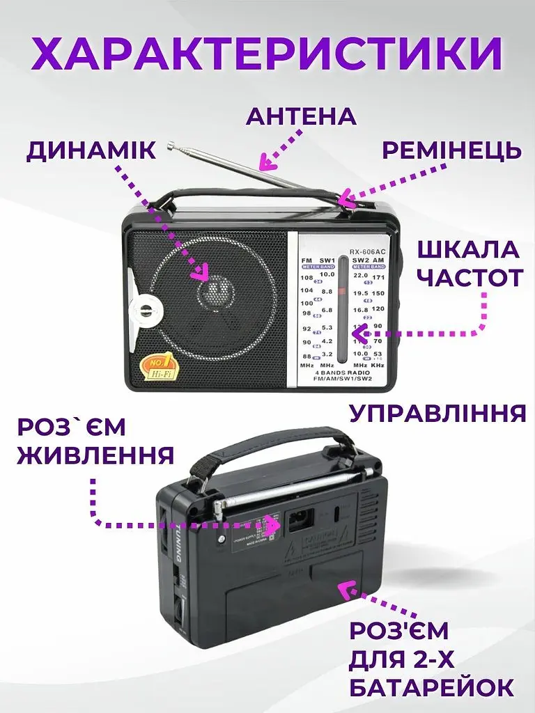 Цифрове мінірадіо — Golon RX — 606 - фото 8
