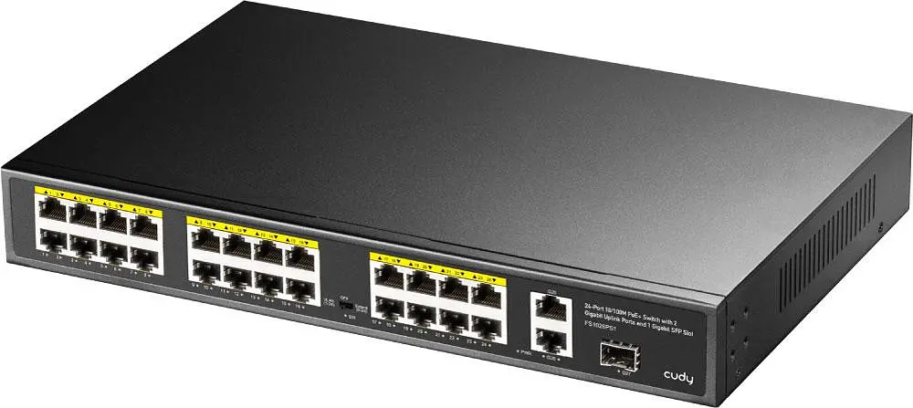 Комутатор Cudy FS1026PS1, 24 порт10/100M PoE+ Switch with 2 Gigabit Port+ 1SFP 300W - фото 2