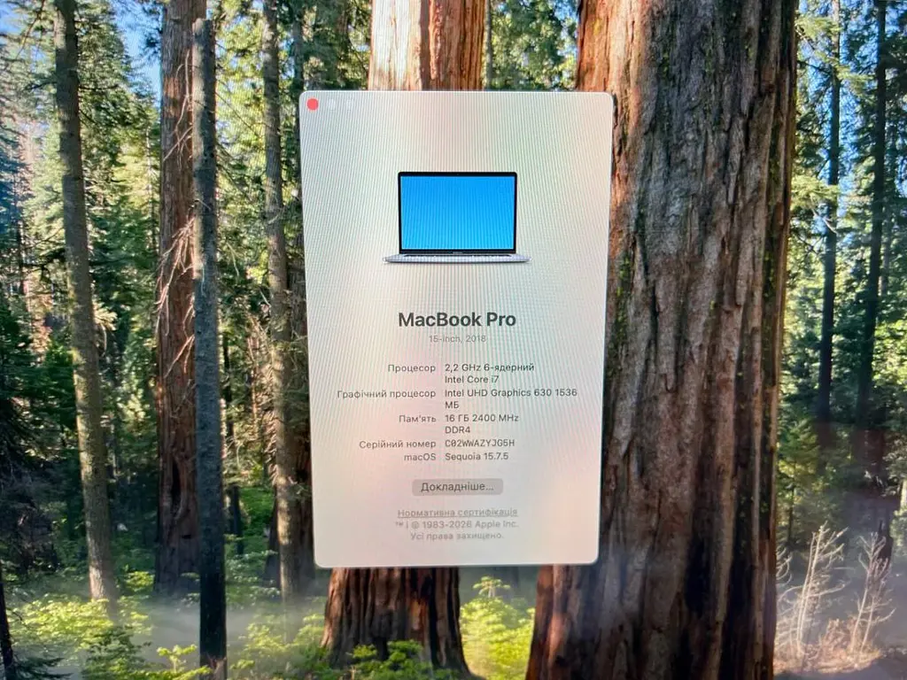 Ноутбук Apple MacBook Pro 15" A2337 i7-8750H/16/256 (C02WWAZYJG5H) Б/в - фото 9