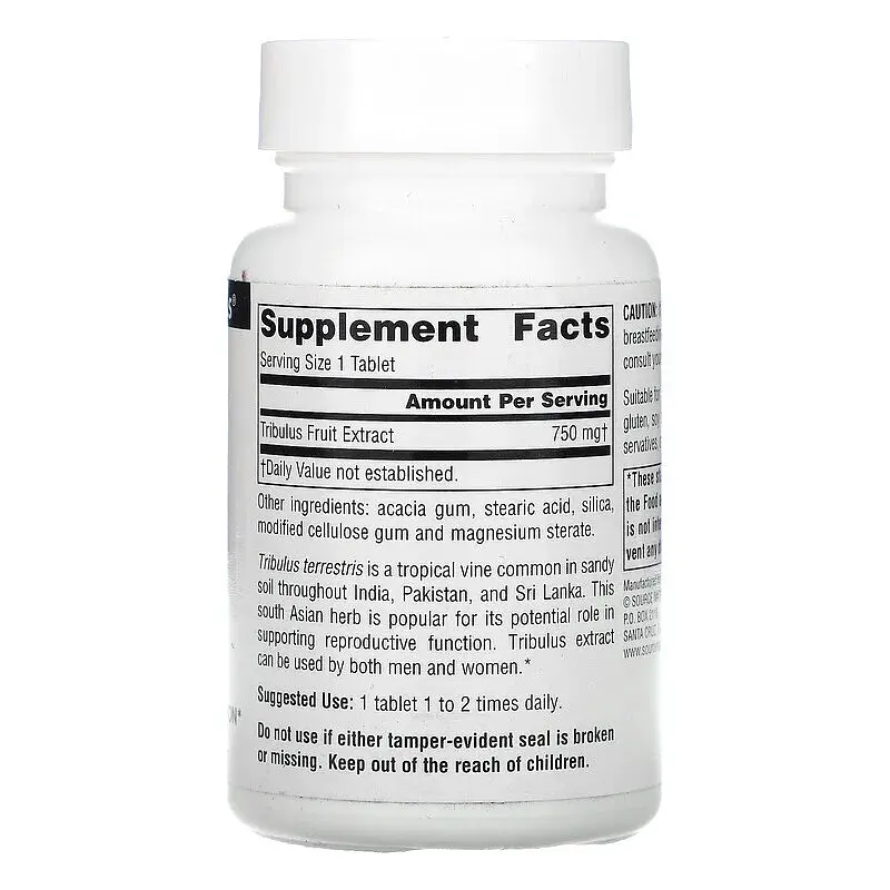 Стимулятор тестостерону Tribulus Extract 750 mg, 60 таблеток Source Naturals fit0012838 - фото 2