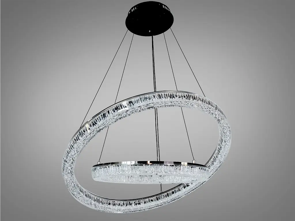 Підвісна люстра LED Diasha чорна 66Вт 2 кільця - фото 4