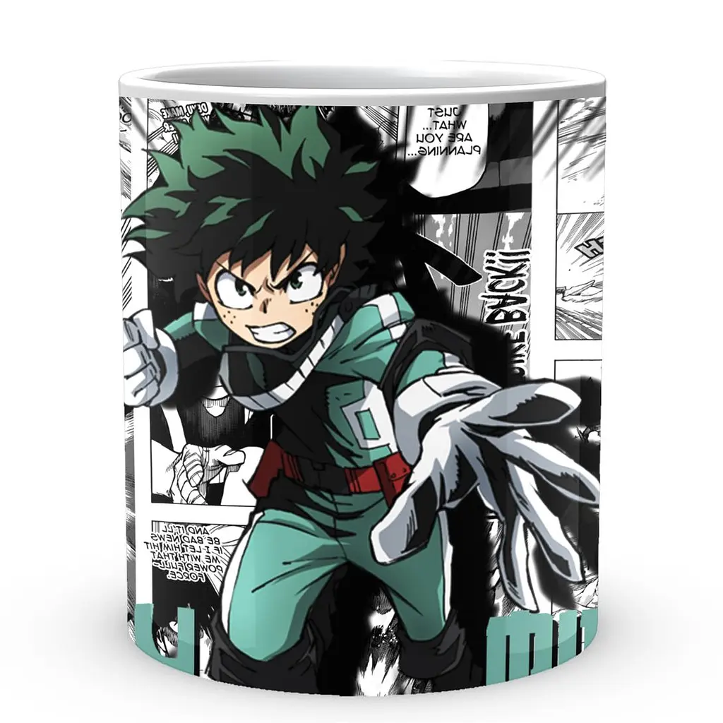 Кружка GeekLand Моя геройская академия My Hero Academia Изуку Мидория на фоне манги MHA 02.518 330 мл белая - фото 2
