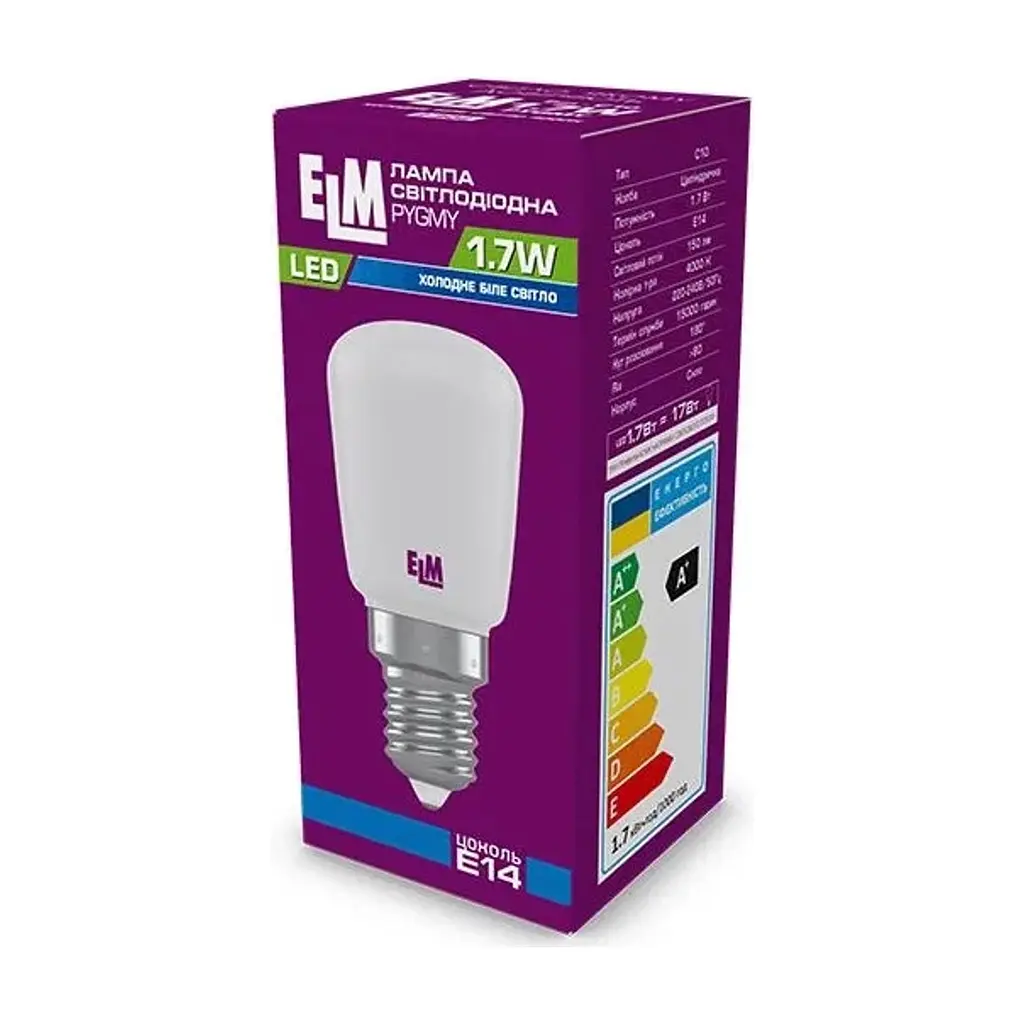 Лампочка ELM Pigmy 1.7W C10 E14 4000 T26 (18-0193) - фото 2