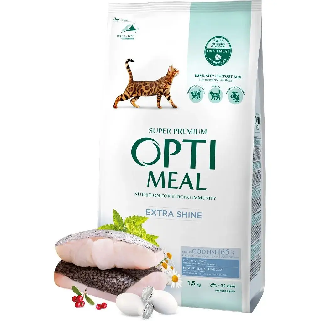 Сухий корм для кішок Optimeal з високим вмістом тріски 1.5 кг (4820215369657)