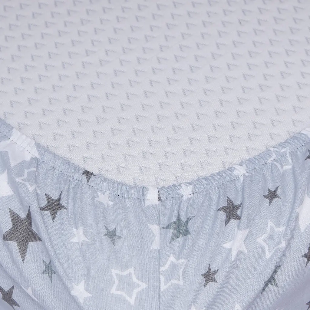 Простынь на резинке Moon&Star Silver Stars Бязь Gold Люкс 120х190х20 см - фото 2