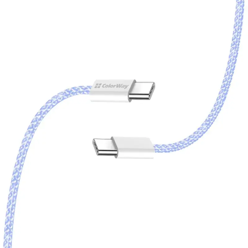 Дата кабель USB-C to USB-C 1.0m 60W 3.0А purple ColorWay (CW-CBPDCC061-PU) - фото 5