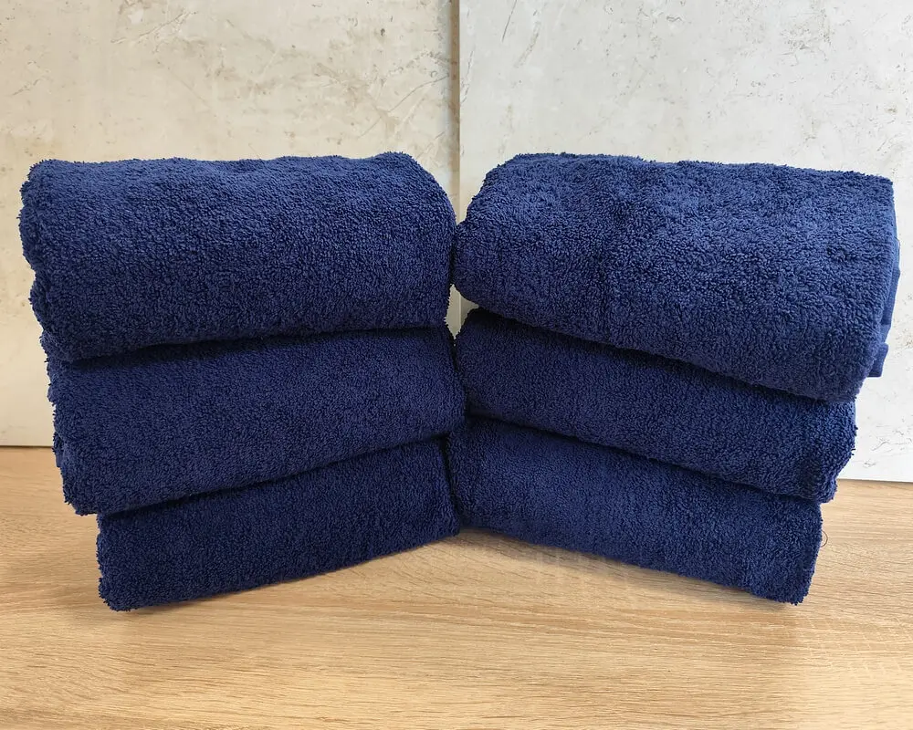 Набір турецьких махрових однотонних рушників Zeron 6 штук 50х90 Dark Blue щільність 500 г/м2 - фото 4