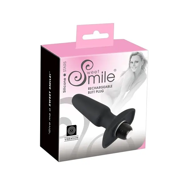 Анальна пробка Sweet Smile Rechargeable Butt Plug 14 см (чорний) - фото 7