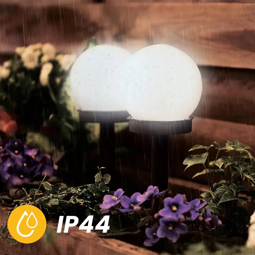 Набір білих садових куль Lumiled Atris 10 см на сонячній батареї 6 шт. - фото 6