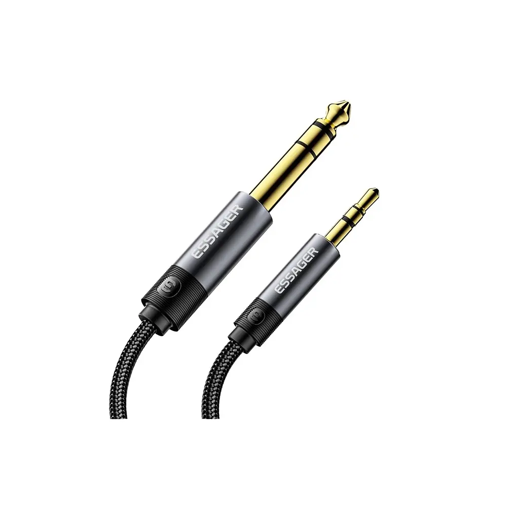 Кабель мультимедійний Essager 3.5 mm M - 6.35 mm M чорний 1.2 м (EYPMM-XL0G-P) - фото 4