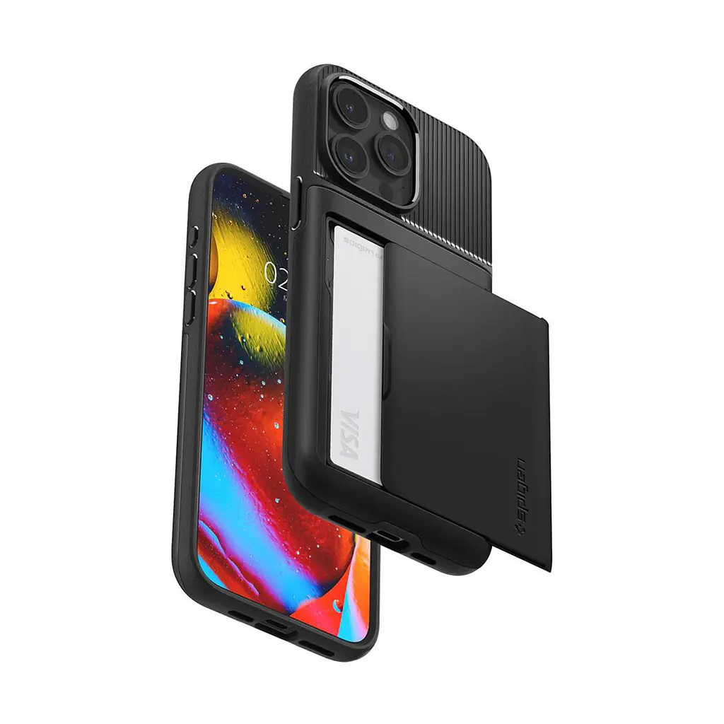 Чехол Spigen Slim Armor CS для iPhone 15 Pro Max Black (ACS06589) + защитное стекло - фото 4