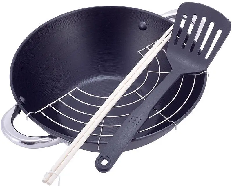 Котел чавунний "Wok", з антипригарним покриттям та аромо-кришкою Kamille Ø14,5хØ28х9,5 см kuh0007234 - фото 3