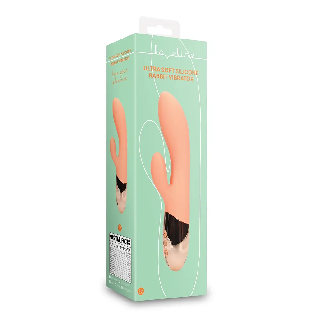Вибратор-кролик Loveline Ultra Soft Silicone 22 см (оранжевый) - фото 12