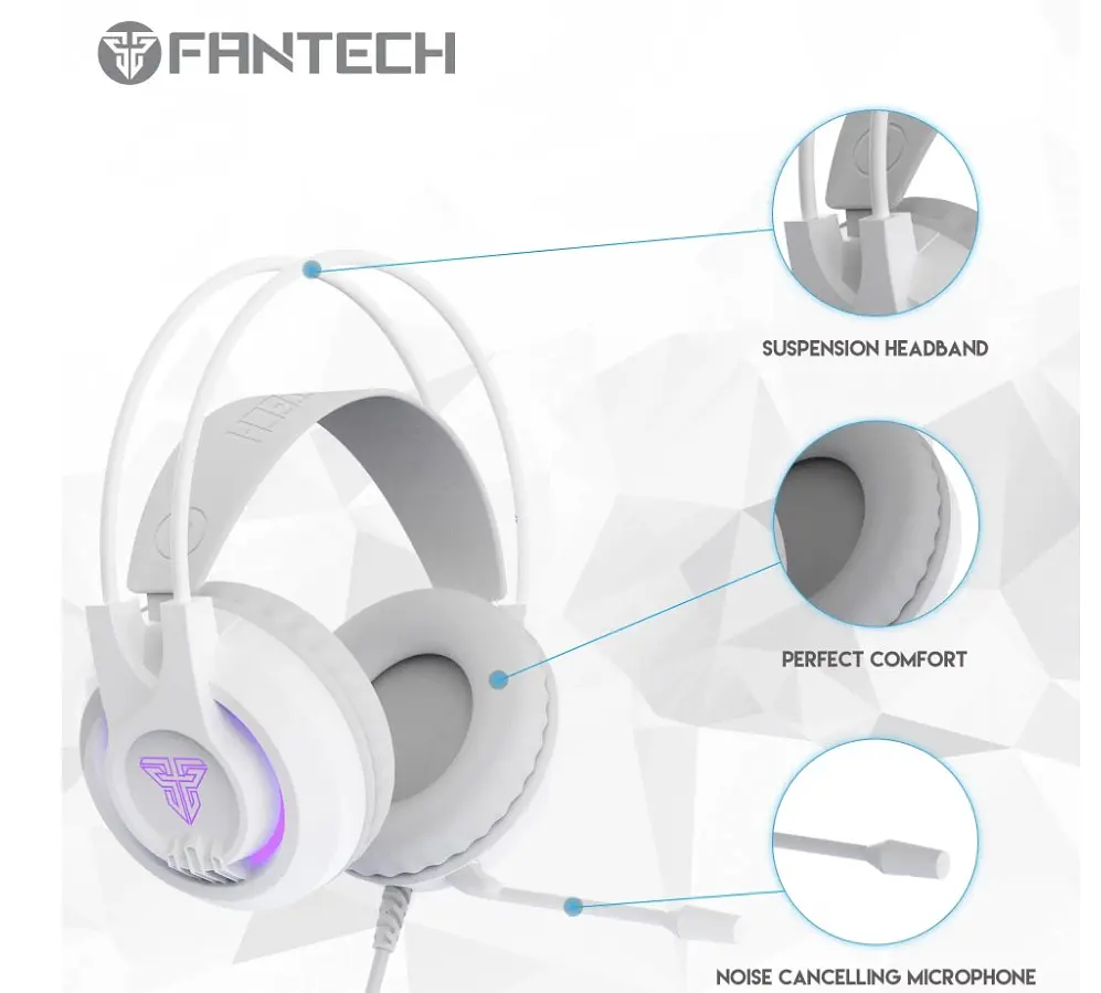 Ігрові навушники з мікрофоном Fantech HG-20 White 7.1 Channel RGB - фото 3