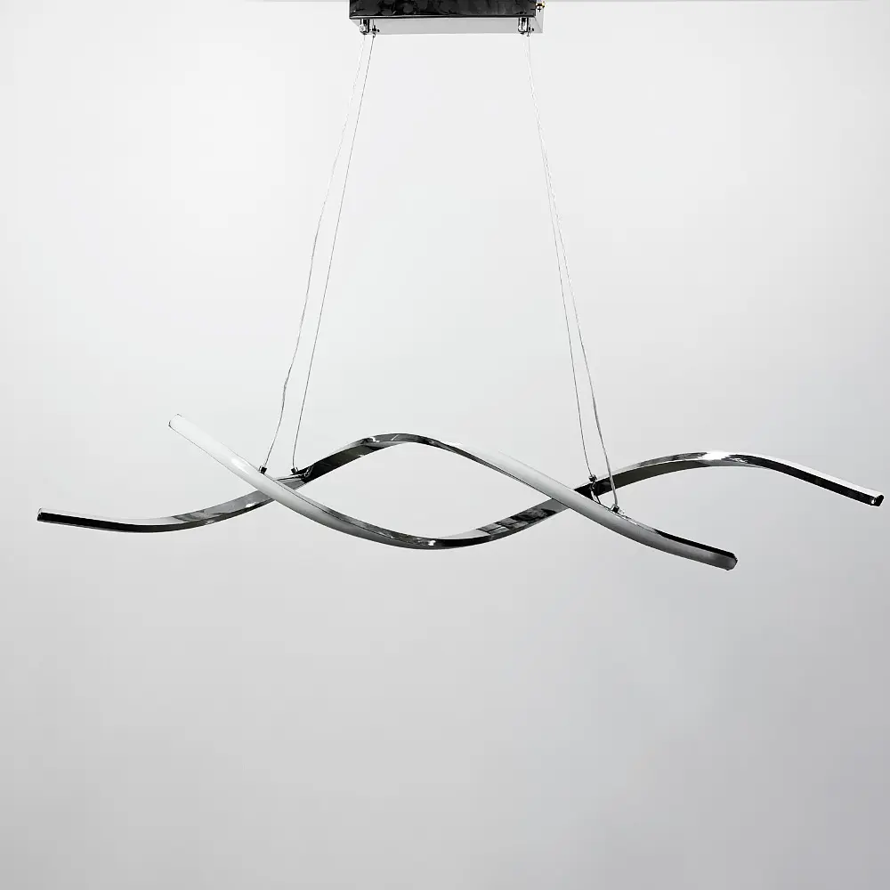 Удлиненная люстра Gemo Led в серебряном каркасе 100 см Line.F H 18L-1000 CH - фото 7