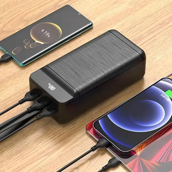 Зовнішній портативний акумулятор XO PR158 50000 mAh 22.5W чорний - фото 7