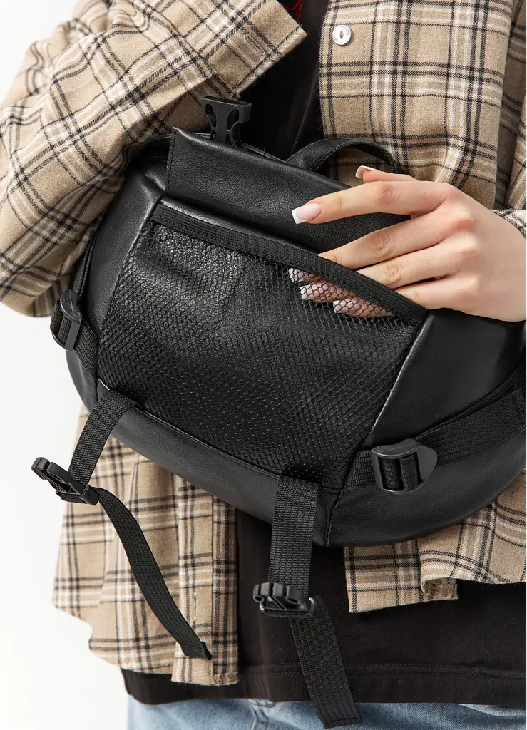 Велика жіноча поясна сумка бананка Sambag DynamicDart чорна 38 × 21 × 7 см (80411101) - фото 9