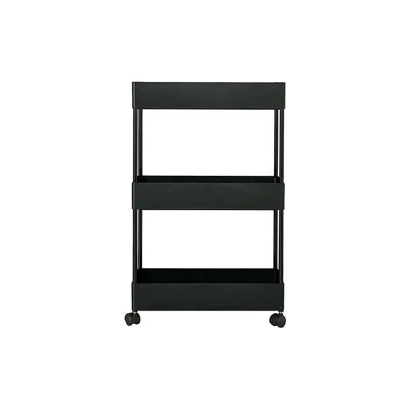 Этажерка пластиковая Fabrika 3 яруса на колесах Black, 40х22х66 см - фото 4