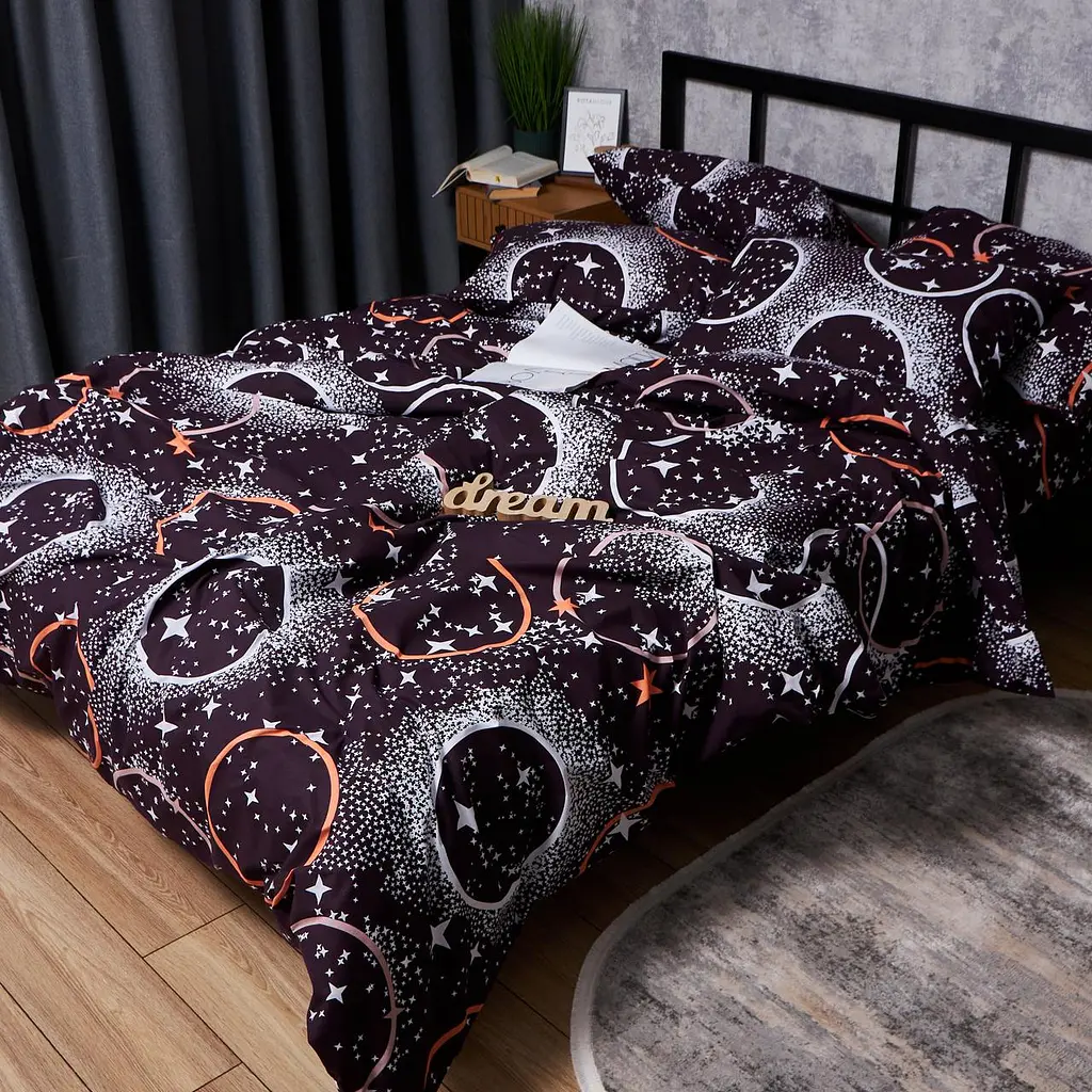 Комплект постільної білизни Moon&Star Бязь Gold Люкс Cosmic Vibes King Size 220x240 наволочки 4х50х70 - фото 6