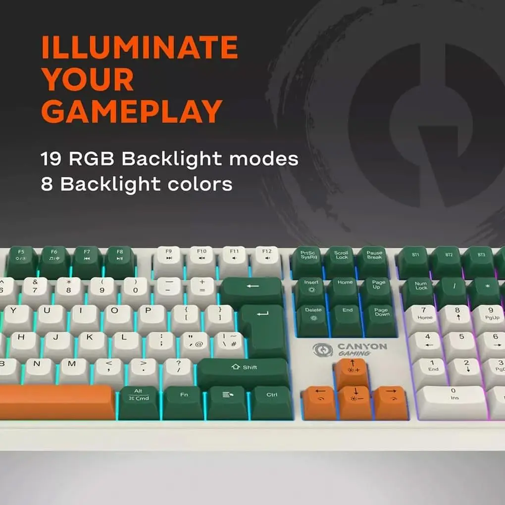 Клавіатура Canyon keyboard Shadder GKW-11 Mech RGB UK/US Wireless White (CND-SKBW11) - фото 12