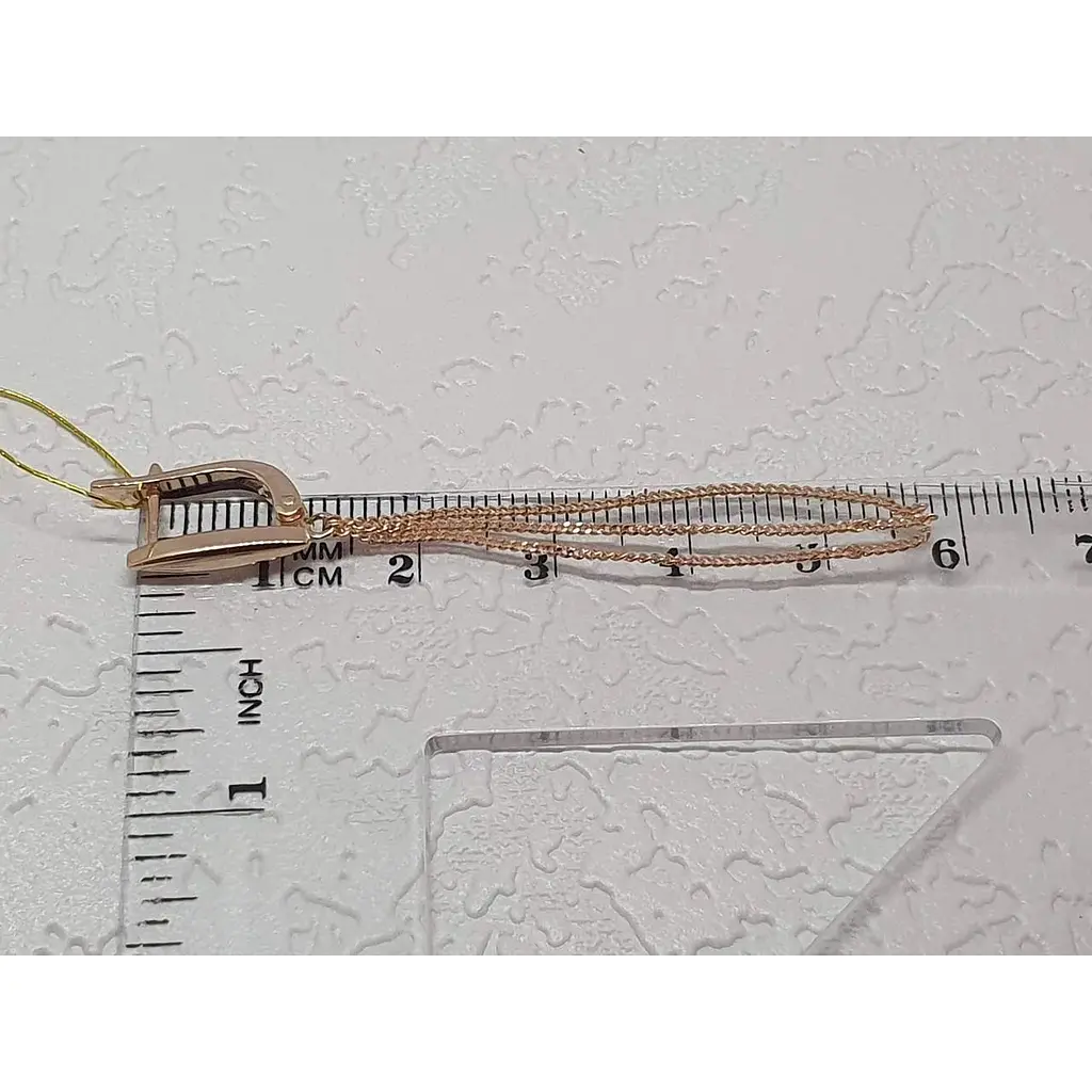 Золотые серьги-подвески Платон. 1С125/00Б - фото 6