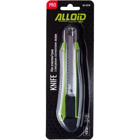 Нож Alloid Building Tools с выдвижным сегментным лезвием SK5 18 мм (HP-23118) - фото 5