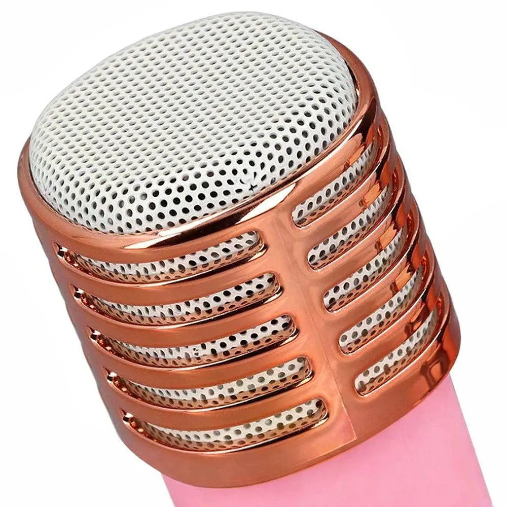 Портативна колонка-караоке + 2 мікрофони, Bluetooth, USB, TF, AUX, T7, Рожевий / Бездротова колонка / Bluetooth-колонка - фото 6
