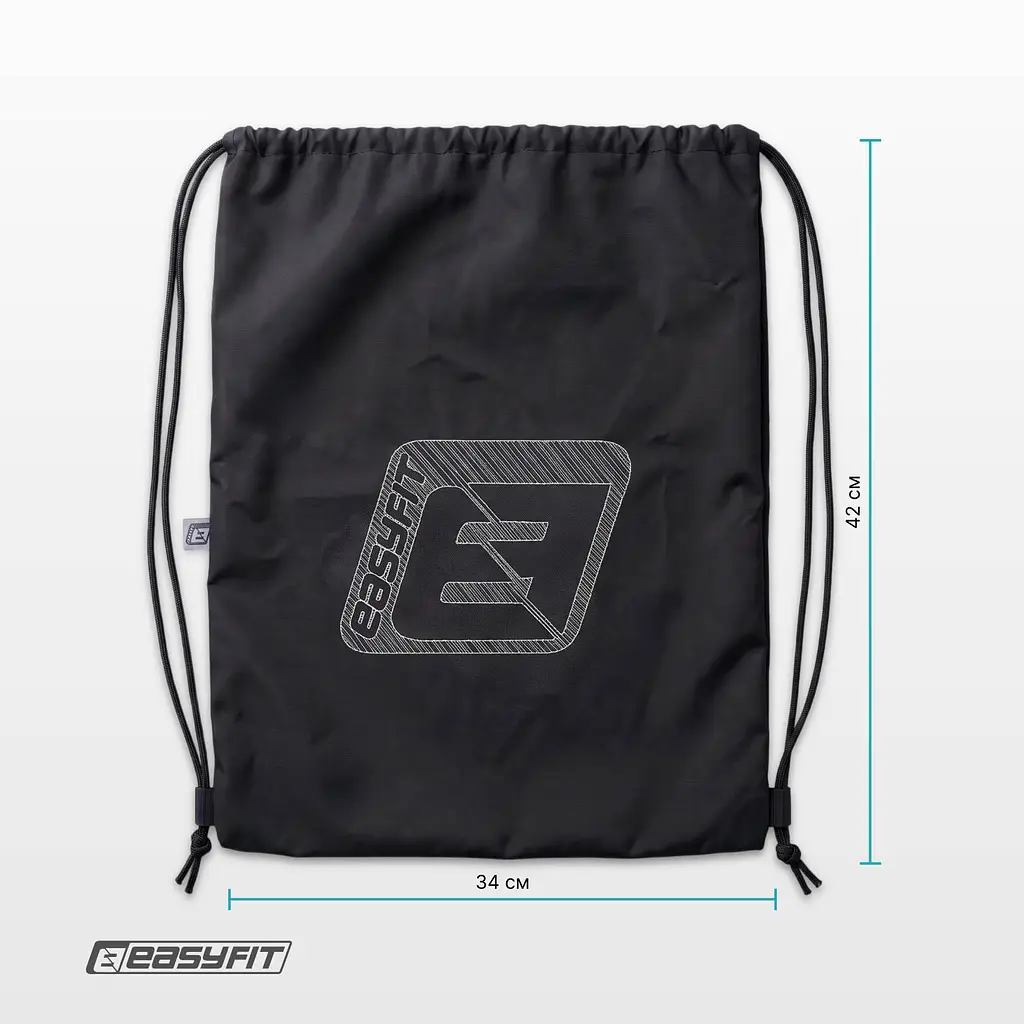 Сумка спортивна для взуття або інвентарю EasyFit чорна (EF-BAG-1) - фото 2