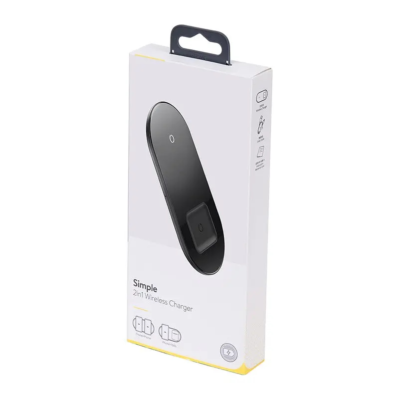 Зарядное устройство BASEUS Simple 2-in-1 Wireless Charger 18W Max (WXJK-01) черный - фото 6